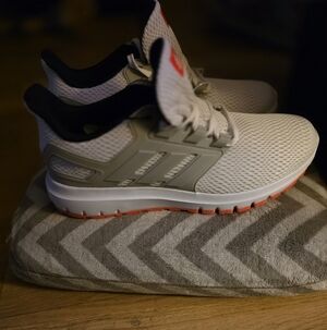 adidas White and Gray Sneakers with Orange Accents